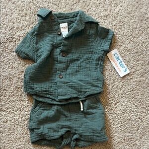 Carter's Teal Gauze Two-Piece Baby Short Set